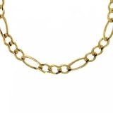 Mens Yellow Gold Figaro Necklace - Lobster Clasp 18-20