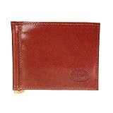 Robe di Firenze Brown Leather Credit Card Holder w/Money Clip