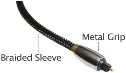 High Performance Braided Toslink Optical Digital Audio Cable with Metal Grips...