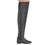 Thigh Thigh High Pig Leather Boot Black Halloween Costume Pirate Costume MENS SIZING