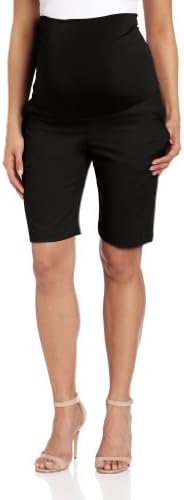 Maternal America Women's Maternity Belly Support City Shorts, Black, X-Large