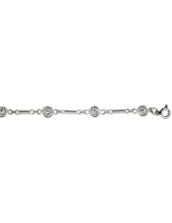 Sterling Silver Charm Bracelet w/ Flowers