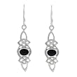 Sterling Silver Black Onyx Celtic Earrings