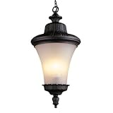 Frosted Glass 3 Light Hanging Lantern - Black