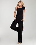 bebe Sequin Shoulder Jumpsuit