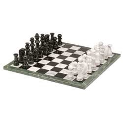 18" Marble Black and White Chess Set
