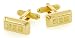 Yellow gold plated ingot cufflinks with presentation box