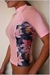 Women's UV Rash Guard Shirt - Pink Plumeria
