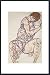 Art Poster Metal Framed Print - Sitzende Frau Mit Linker Hand Im Haar - Artist: Egon ...