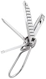 Swiss Tech SATBS Screwz-All 4-in-1 Polished Stainless Steel Key Ring Multi-Tool, Gift Box
