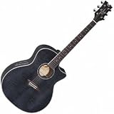 Dean Exotica Flame Maple Acoustic/Electric Cutaway Guitar Trans Black w/Tuner Pre Amp