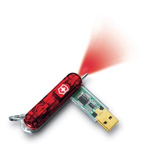 Victorinox Swiss Army Knife 53984 512MB USB Flash Drive Swiss Memory Airtravel (w/o Blade) Ruby