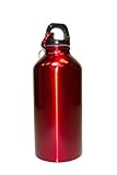 Tinted Stainless Steel Reusable Water Bottle 16 Oz. (450ml) with hiking clip - Red