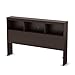 South Shore Spark Bookcase Headboard with Storage, Full 54-inch, Chocolate