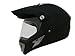 Matte Black Motocross Motorcycle Utv Dual Sport Hybrid Helmet W/shield (Medium)