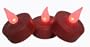 Set Of 3 LED Battery Operated Red Tea Light Candles #ES60-166