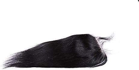 ShowLife 100% Virgin Human Hair Brazilian Straight 8"-18" Free Part 6A Natural Color Human Hair Top Lace Closure