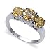 Sterling Silver Band Citrine Gemstone Ring