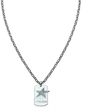 Image of Police Rock Star Stainless Steel Dogtag In White Enamel Necklace