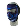 ZAN HEADGEAR/BOBSTER FACE MASK BLUE CHROME SKULL WNFM024