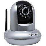 Foscam FI8910W Wireless/Wired Pan & Tilt IP/Network Camera with 8 Meter Night Vision and 3.6mm Lens (67° Viewing Angle) - Black/Silver