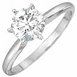 14K White Gold Solitaire Diamond Ring