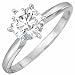 14K White Gold Solitaire Diamond Ring