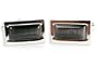 Elegant Charcoal Gray Cateye Cufflinks Framed in Silver with Gift Box