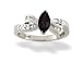 14K White Gold Genuine Marquise Black Onyx and Diamond Bow Ring