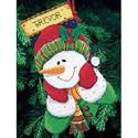 Dimensions Crafts Snowman Sparkle Stocking Needlepoint Kit 16" Long Stitched In Yarn 9134, 1 Item(s)/Order
