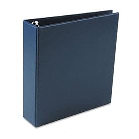 Heavy-Duty Vinyl EZD Ring Reference Binder, 2 Capacity, Navy Blue