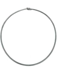 18K White Gold Omega Flat 4mm Necklace 18 Inch