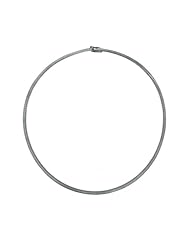 18K White Gold Omega Flat 4mm Necklace 20 Inch