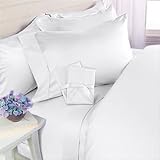 ITALIAN 1500 Thread Count Egyptian Cotton Sheet Set DEEP POCKET, Olympic Queen, White Solid , Premium ITALIAN Finish