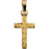 14K Yellow Gold Cross Pendant With Chain