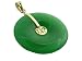 Green Jade Luck Moon Pendant, 14k Gold
