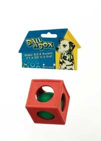 JW Pet Ball in Box Rubber Dog Chew Toy