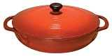 Lodge Enamel on Cast Iron 3-Quart Casserole with Lid, Graduated Red