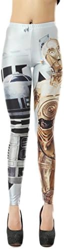 Galaxyfashion Women's Abstract Robort Graffiti Effect Leggings (Free Size, Multi-Color)