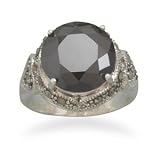Sterling Silver Black CZ and Marcasite Ring