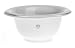 Porcelain Shaving Bowl with chrome rim - white