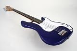 Crescent 43 Blue Chrome Electric Bass Guitar with Accessories & Guitar Stand
