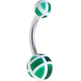 Green PATCHWORK Belly Button Ring