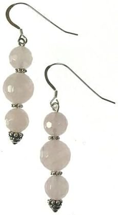 Rose Quartz Faceted Bead Earrings