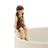 [ コップのフチ子 LOVE ] 3. 座るフチ子  [ コップのフチに舞い降りた天使 チョコレートカラー ]（単品）