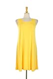 Jostar Sleeveless Solid Stretchy Tank Short Dress in Yellow Small