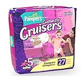 Pampers Custom Fit Cruisers Size 5, 27+ lbs, Jumbo Pack - 26/Pack, 4 Packs