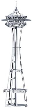 1pc 3D Laser Cut Building Metal Model Kit Metallic Nano Puzzle DIY Assembling Toy - Seattle Space Needle - Educational Toy for Kids Adults