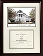 American University Graduate Framed Lithograph w/ Diploma Opening