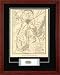 Gettysburg Civil War Map photo deluxe framed and matted with Civil War Era Relic Bullet
